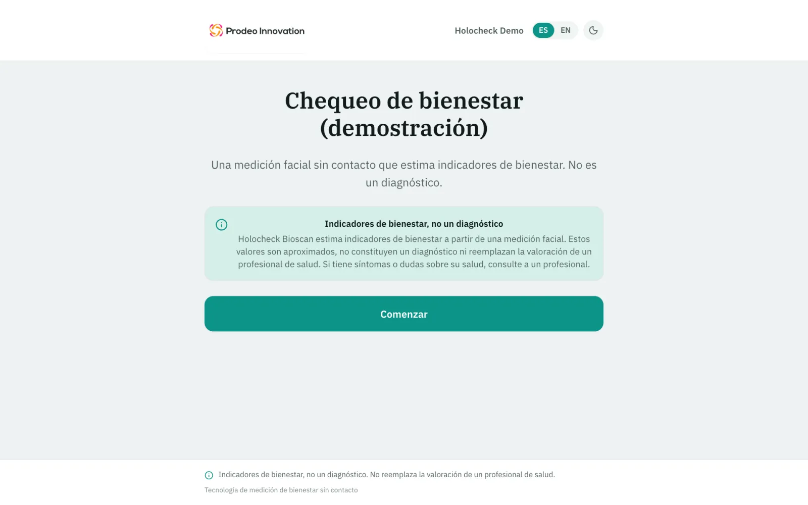 Entidad de demostración con su logo, nombre visible, color y textos propios