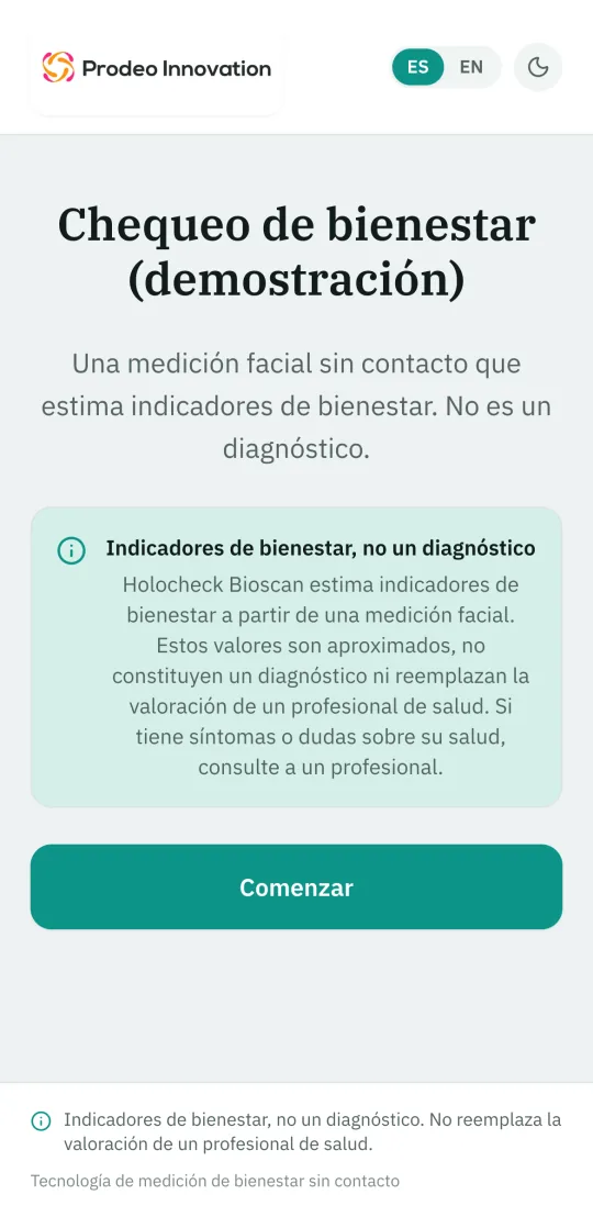 Inicio del kiosco de autoservicio en el teléfono
